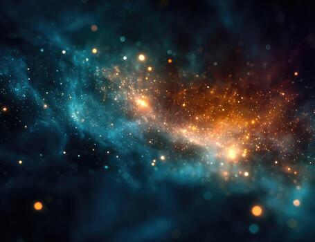 Deep space nebula, glowing cosmic clouds, vibrant colors photo