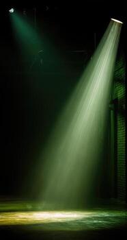 Stage lit by spotlights photo