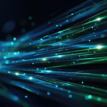 Fiber optic network background with blue lights photo