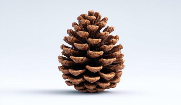 Close-up of a single, light brown pine cone photo