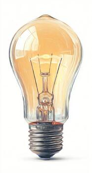 Illuminated light bulb, warm glow photo