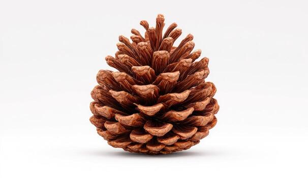 Close-up of a single, brown pine cone photo