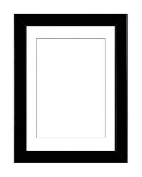 Black picture frame, rectangular, simple, empty photo