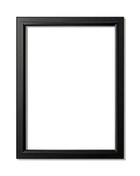 Black picture frame, rectangular shape, simple design photo