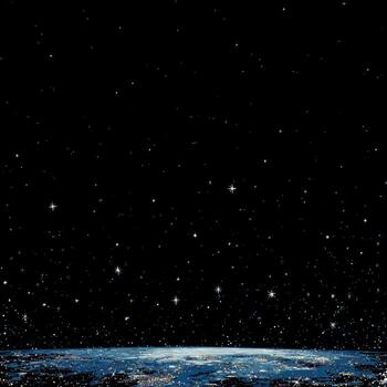 Starry night view of Earth from space photo