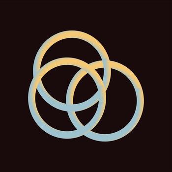 enclavamiento anillos símbolo con degradado colores en oscuro antecedentes vector