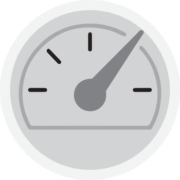 Flat Speedometer Gauge Icon for Performance and Progress Indicator vector