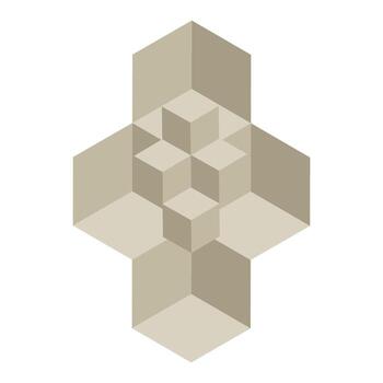 Abstract Geometric Isometric Cube Design vector