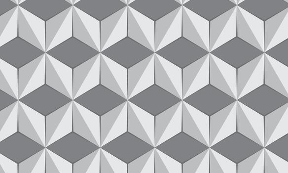 Seamless 3D Diamond Cube Pattern with Gray Tones vector