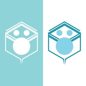 Modern Minimal Symbol with Circles and Hexagon vector