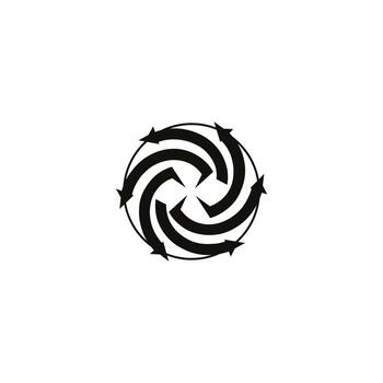 resumen circular logo con giratorio flechas resumen diseño vector