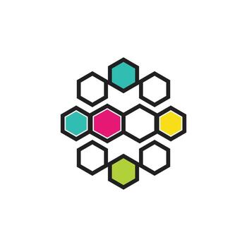 Abstract Hexagon Logo and Pattern Design vector