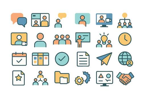 User and communication icons. Application interface icons vector