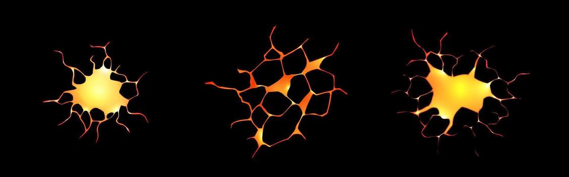 Earthquake Texture Set with Cracks and Lava Patterns vector