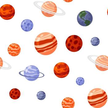 Astronaut and Space Seamless Pattern vector