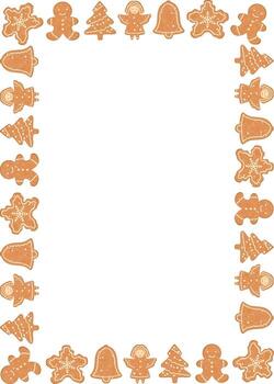 Hand drawn Cookie Border Frame, Gingerbread Frame, Biscuit Border vector