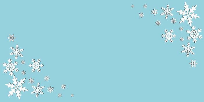 Hand drawn Snow Header Border, Corner Snow Header, Wide Snow Banner vector