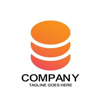 resumen apilado discos logo diseño para datos, servidor, o moneda símbolo vector