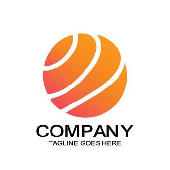 Abstract Global Sphere Logo Design with Dynamic Stripes and Gradient vector