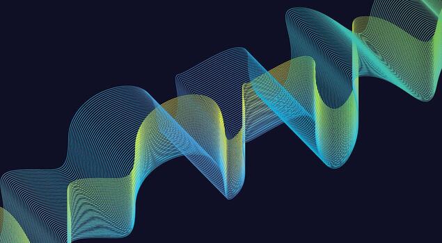 Wavy Blend Lines Abstract Background Blue Cyan Gradient Curved Design Illustration vector