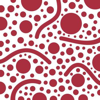 red and white abstract polka dots shape pattern wallpaper background vector