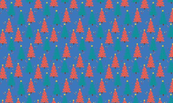 Christmas trees pattern . vector