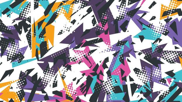 Abstract background with colorful shapes and cool lines vector
