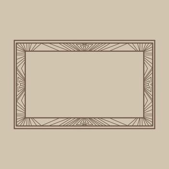 Retro Geometric Obituary Border in Art Deco Style vector