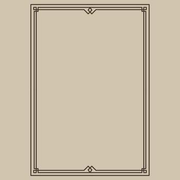 Simple Beige Retro Obituary Border with Thin Lines vector