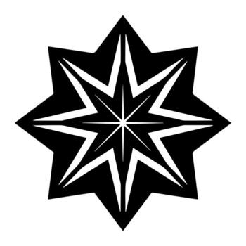 A black and white star with a star in the middle vector