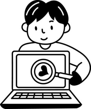 un incompleto estilo icono representando buscando vector