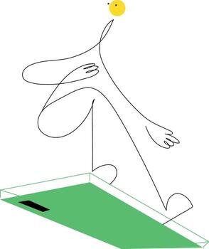 A linear style illustration showing smartphone user vector