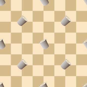 Seamless pattern of coffee cups with soft tones and clean layout, perfect for packaging, branding, cafe menus, or lifestyle themed backgrounds. vector