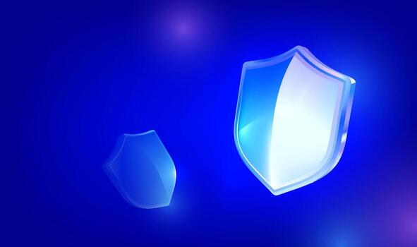 Tech style blue horizontal version background illustration protective shield vector