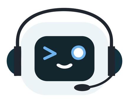 linda ai chatbot icono parpadeo y sonriente aislado en transparente antecedentes vector