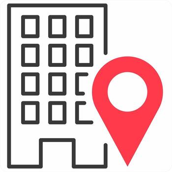 Building concept in red color vector