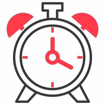 Alarm and timer icon concept in red color vector