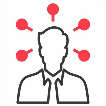 Abilities and skills icon concept in red color vector