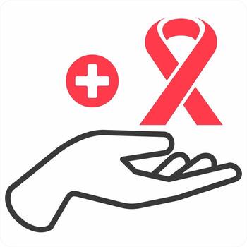 Aids icon in red color vector