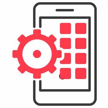 App Development icon concept in red color icon vector