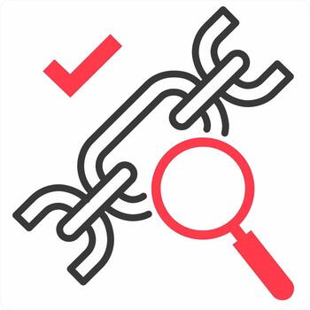 Backlink Checker icon concept in red color icon vector
