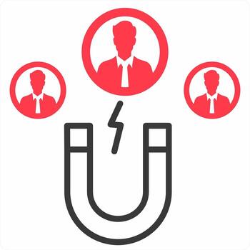 Attract User icon in red color icon vector