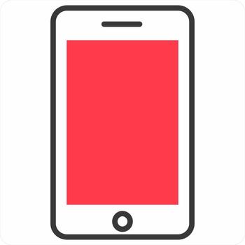 Device concept in red color icon vector