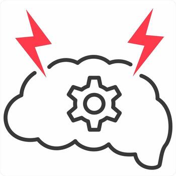 lluvia de ideas icono en rojo color icono vector