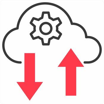 Cloud Computing icon concept in red color icon vector
