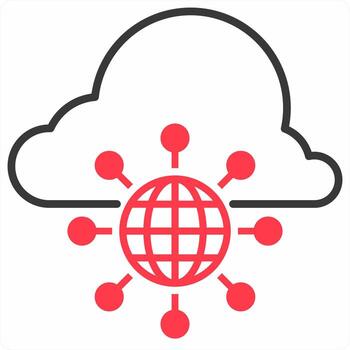 nube comunicación icono concepto en rojo color icono vector