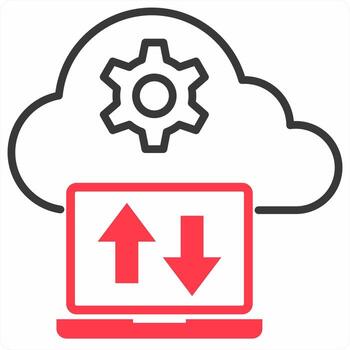 Cloud Comupting concept icon in red color icon vector