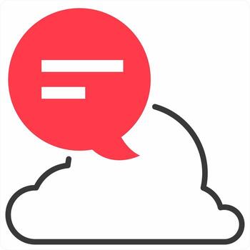Cloud Conversation icon concept in red color icon vector
