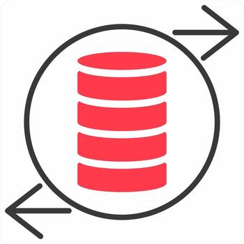 Data Interchange icon concept in red color icon vector