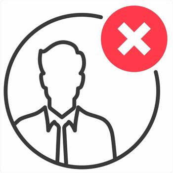 Delete User concept in red color icon vector